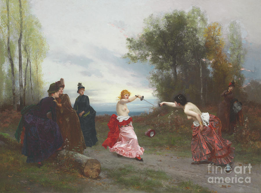 The Duel, 1884 Painting by Emile Antoine Bayard