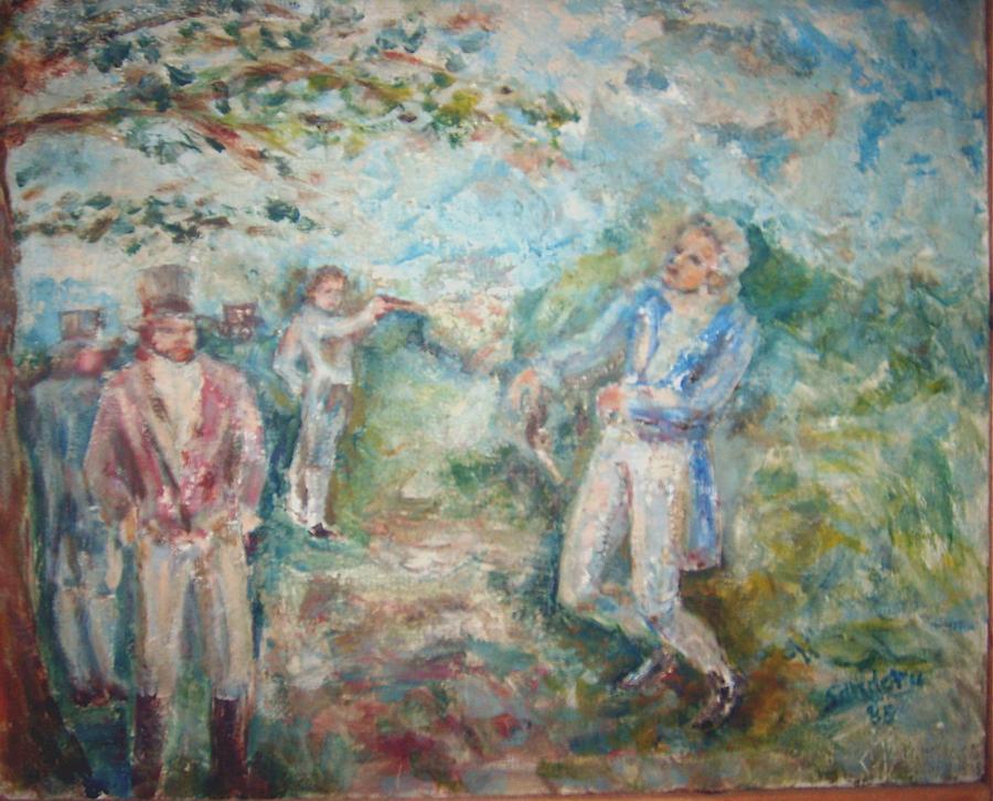 The Duel Painting by Joseph Sandora Jr The Duel Painting by Joseph Sandora Jr