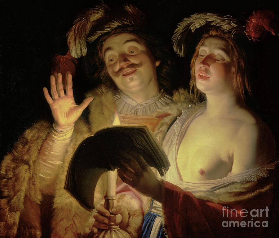 The Duet, 1624 Painting by Gerrit van Honthorst