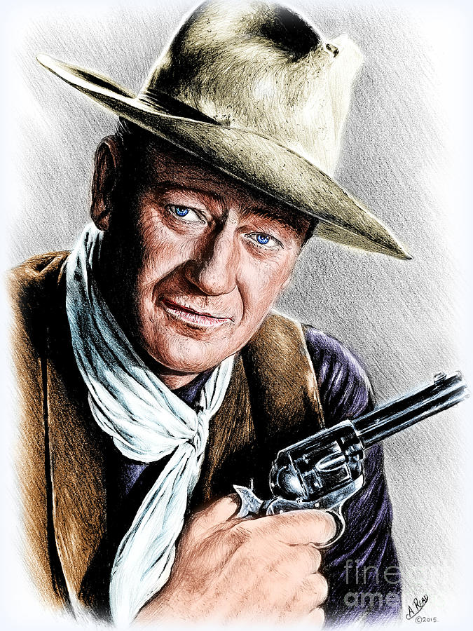 The Duke colour edit 2 Drawing by Andrew Read
