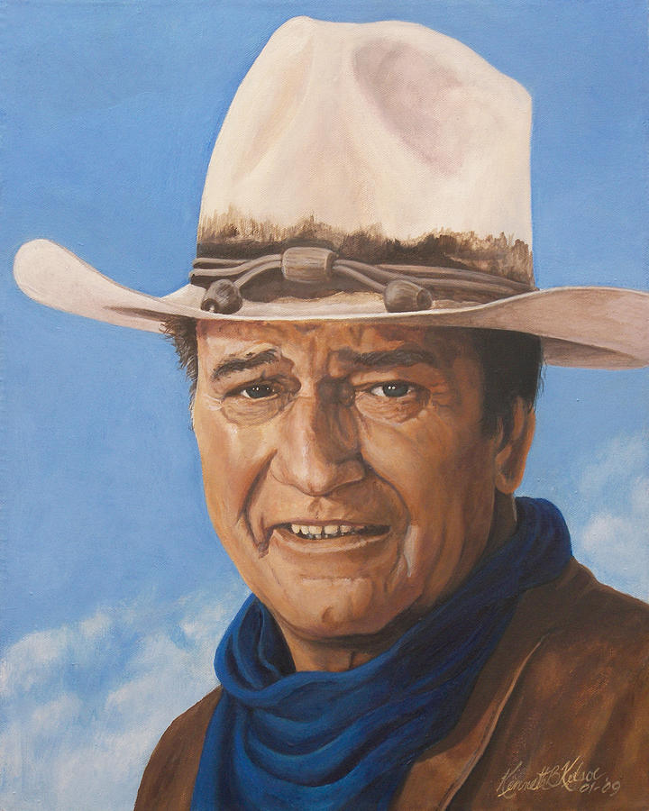 John Wayne Painting - The Duke by Kenneth Kelsoe