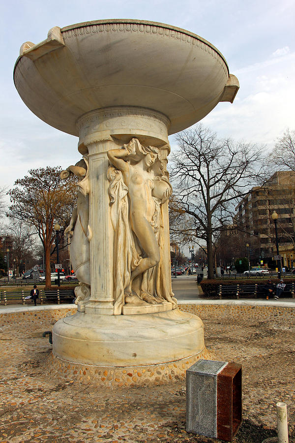The Dupont Circle Fountain At Winters End Photograph by Cora Wandel