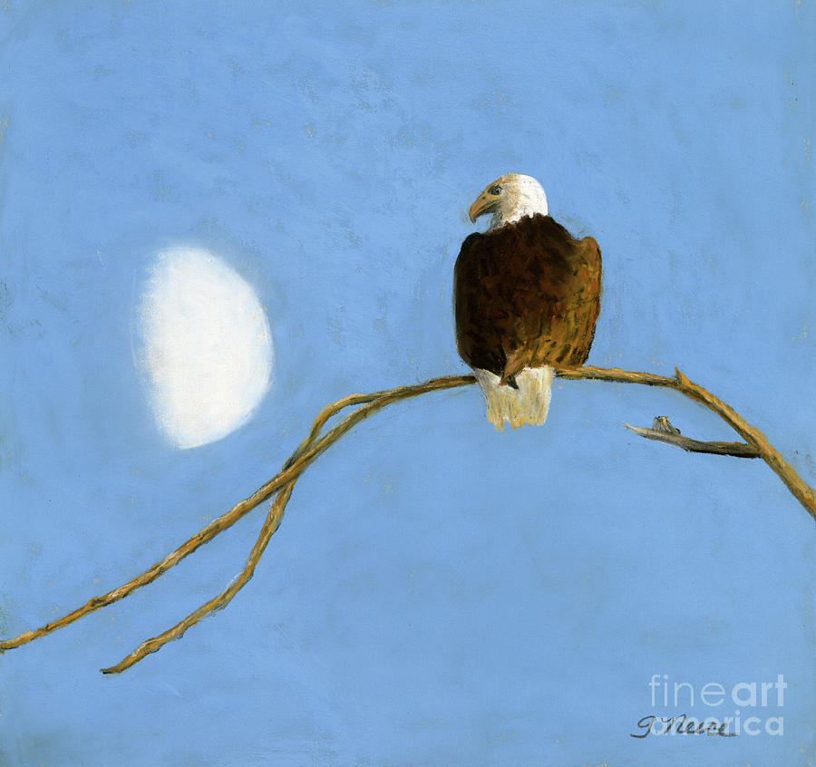 The Eagle and the Moon Painting by Ginny Neece