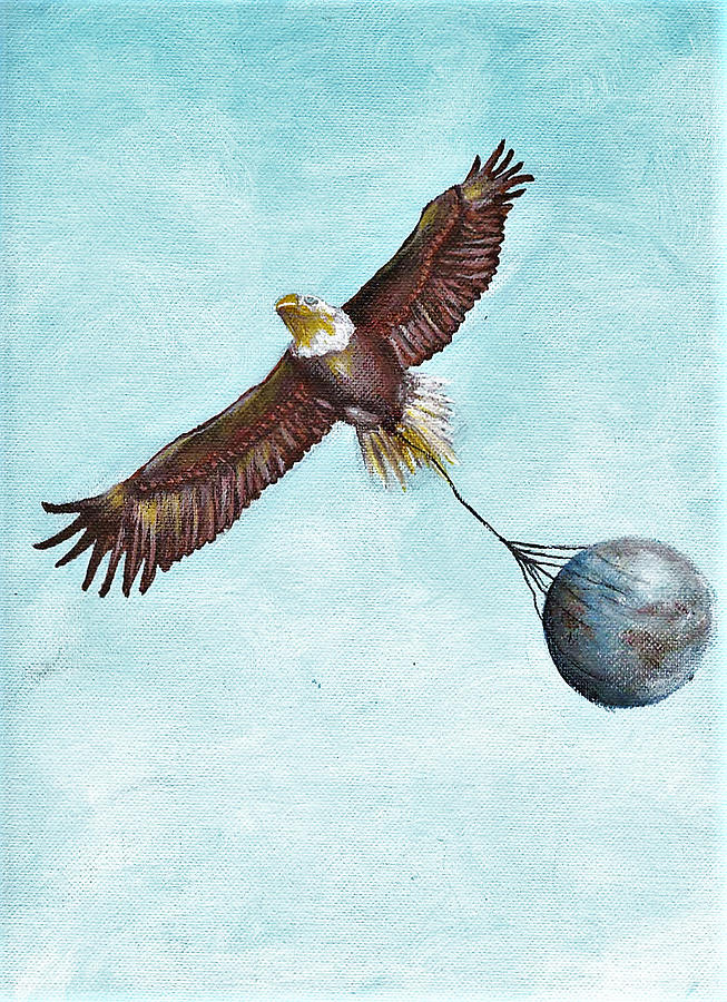The Eagle  driving  The Earth Painting by John Edwe