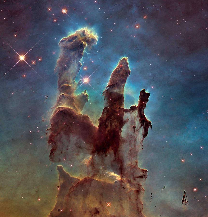 the Eagle Nebulas Pillars of Creation Painting by Celestial Images