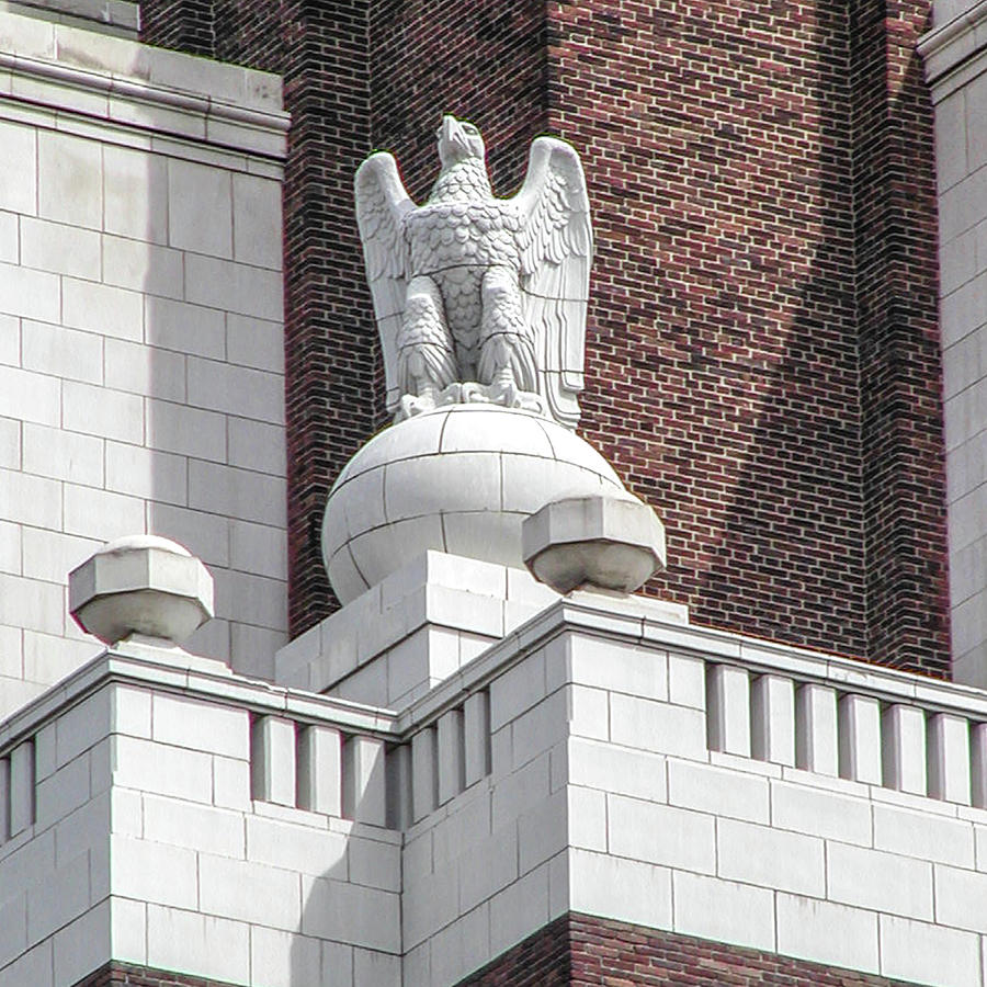 The Eagle on the United States Custom House Philadelphia Pennsyl Photograph by Bill Cannon