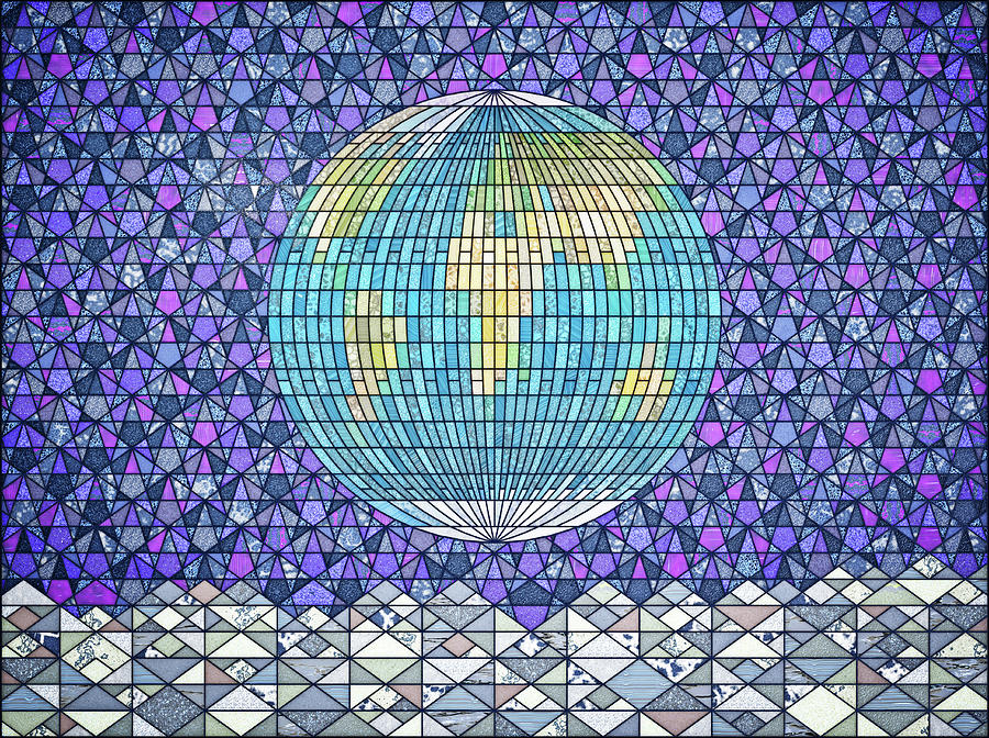 The Earthrise Stained Glass Window Digital Art by Frans Blok