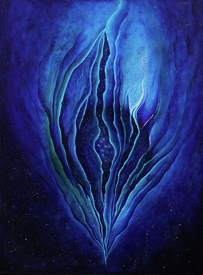 The ecstatic birth of cosmic flow Painting by Erik Grind