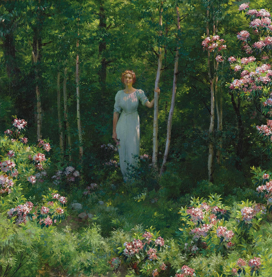 The Edge of the Woods Painting by Charles Courtney Curran
