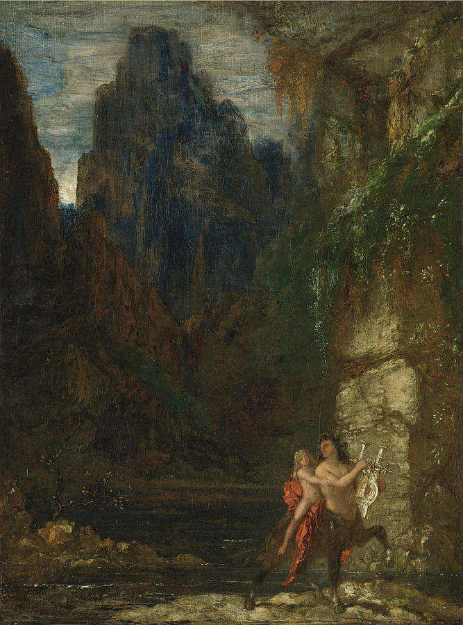 The Education of Achilles, The Centaur Painting by Gustave Moreau