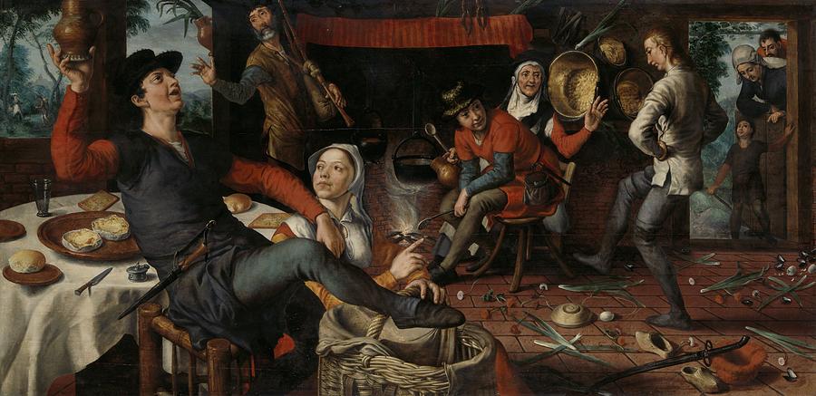 The Egg Dance, 1552 Painting by Vincent Monozlay