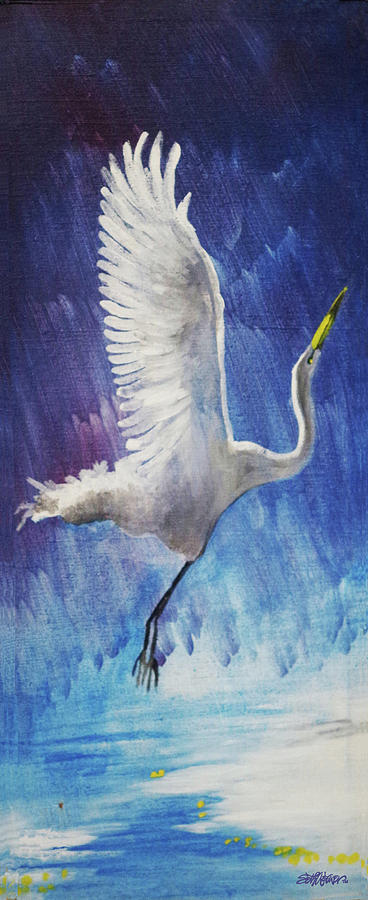 The Egret Painting by Seth Weaver The Egret Painting by Seth Weaver