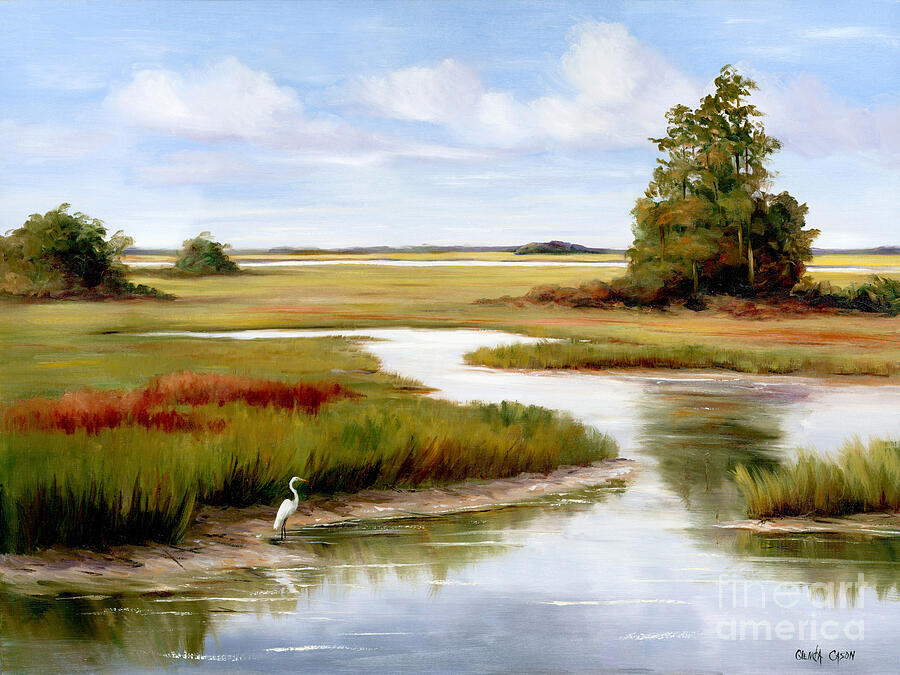 Egret Painting - The Egrets World by Glenda Cason