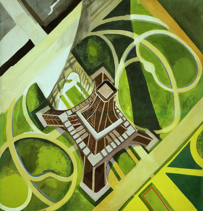 The Eiffel Tower and the Champ de Mars Gardens Painting by Robert Delaunay