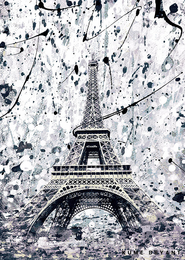 Paris Mixed Media - The Eiffel Tower by Kume Bryant