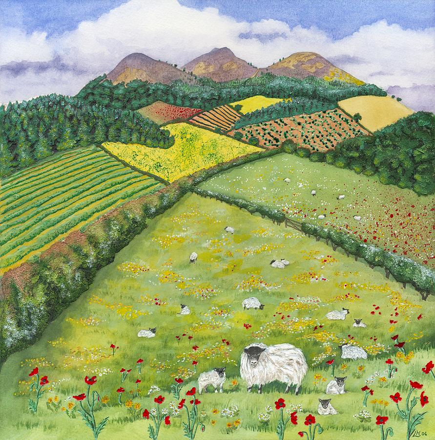 The Eildon Hills in Spring Painting by Lynne Henderson