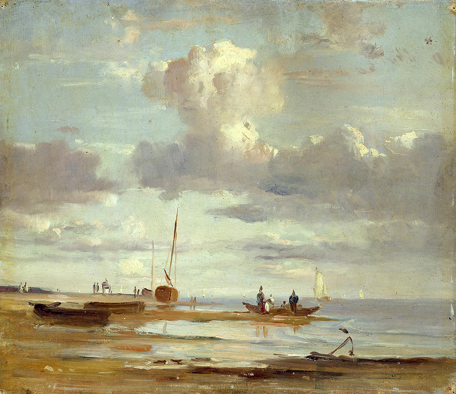 The Elbe at Blankenese Painting by Adolph Friedrich Vollmer