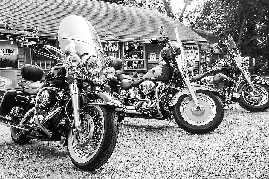 Motorcycles at the Elbow Inn Photograph by SR Green