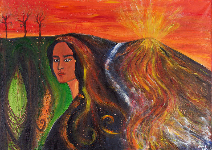 Pele Painting - The Elemental Goddess by Solveig Katrin