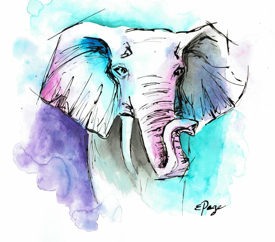 The Elephant King Painting by Emily Page