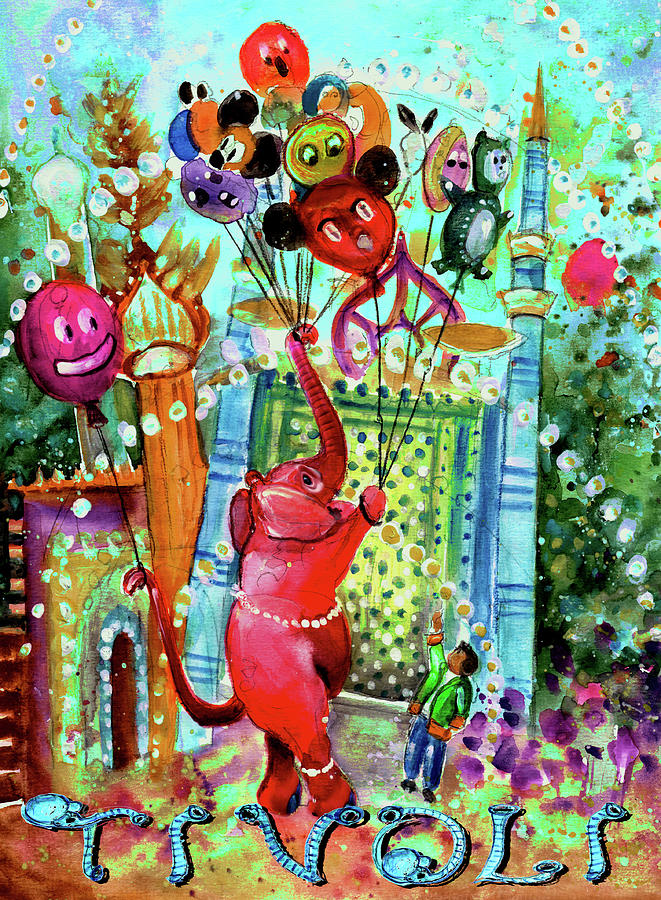 The Elephant Of Tivoli Gardens Painting by Miki De Goodaboom