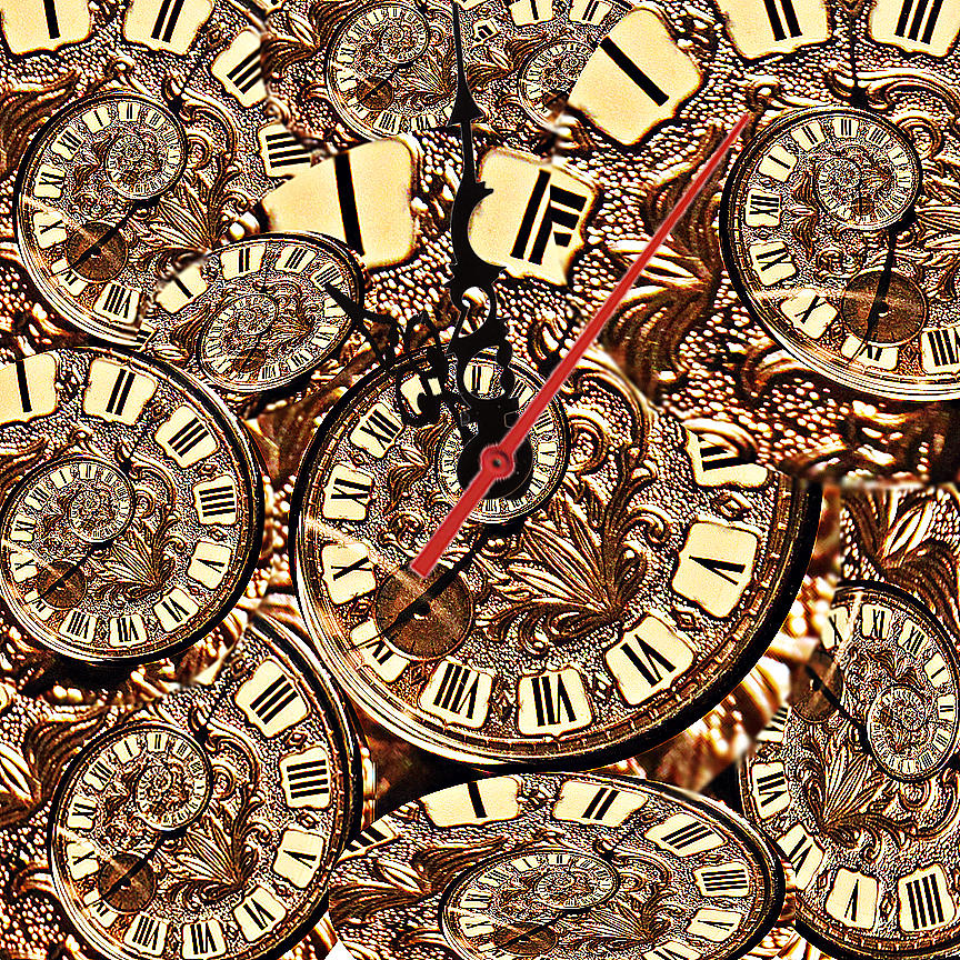 Clock Digital Art - The Eleventh Hour by William Sargent