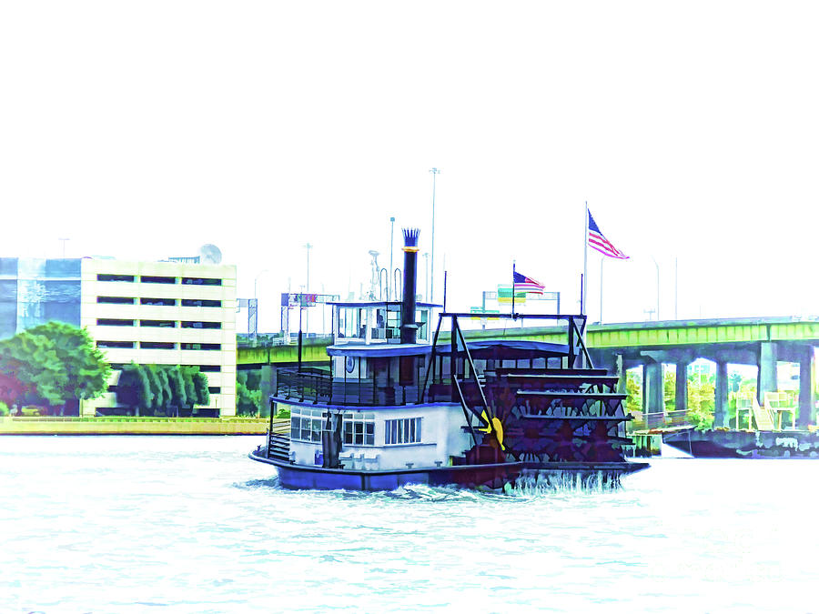 The Elizabeth River Ferry 7 Painting by Jeelan Clark