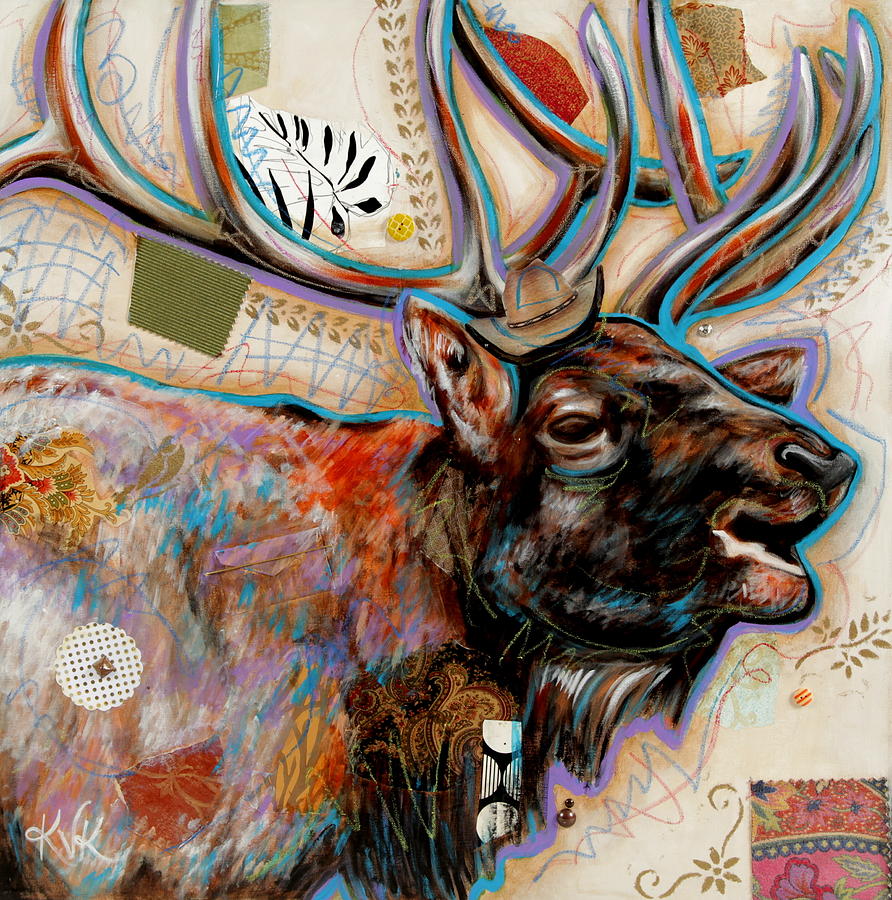 The Elk Mixed Media by Katia Von Kral