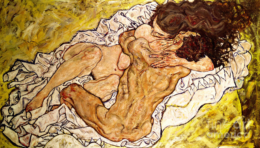 Egon Schiele Painting - The Embrace by Egon Schiele