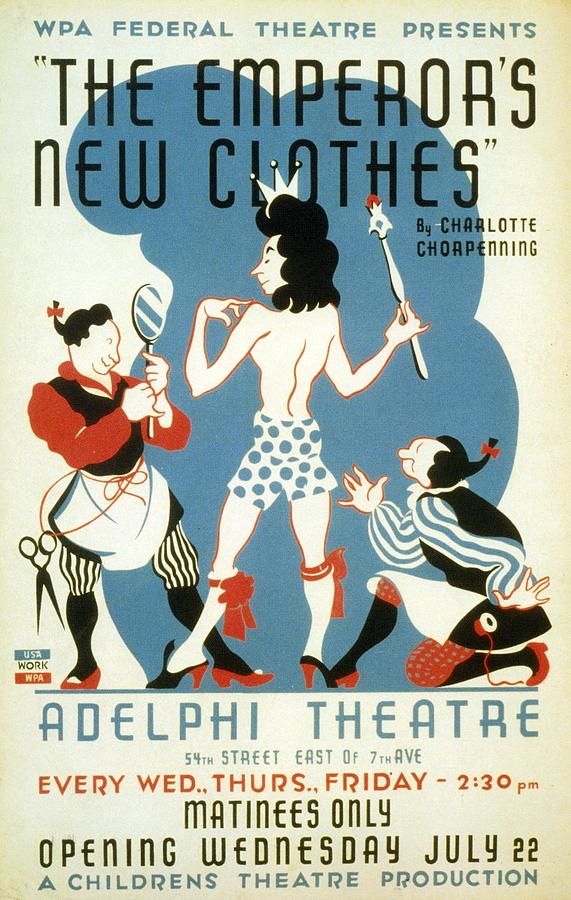 The Emperors New Clothes - Theatre Poster - Retro Travel Poster - Vintage Poster Mixed Media