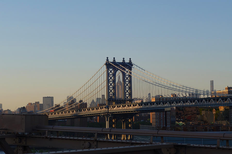 The Empire State Building through the Manhattan Bridge Photograph by Toby McGuire