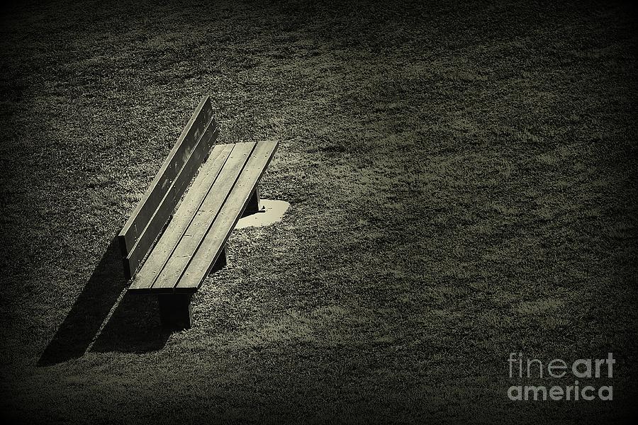 Black And White Photograph - The Empty Bench by Clare Bevan