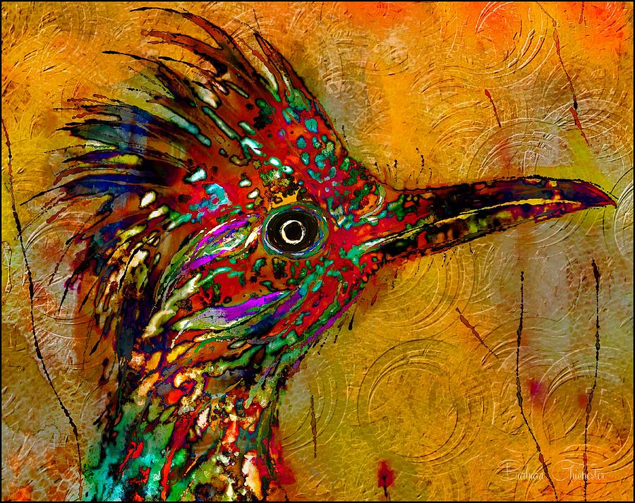 The Enchanted Roadrunner Mixed Media by Barbara Chichester