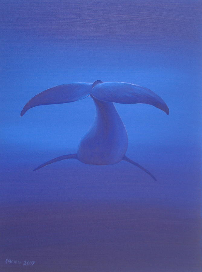 The End - A Whales Tail Painting by Michael Allen
