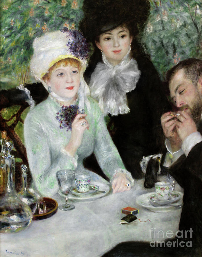 Pierre Auguste Renoir Painting - The End of Luncheon, 1879 by Pierre Auguste Renoir