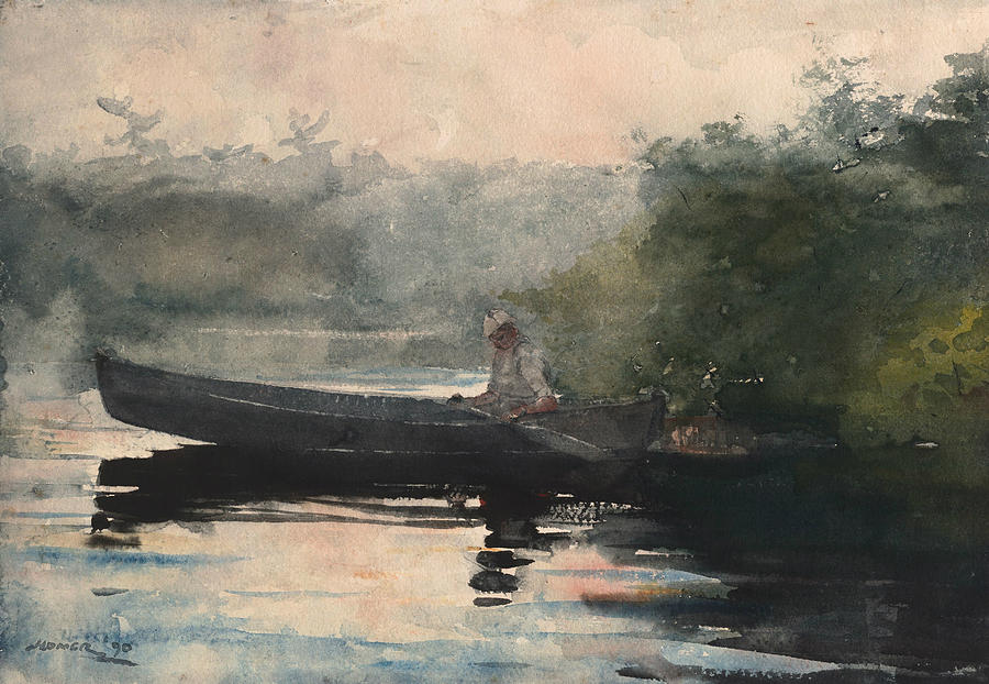 The End of the Day Adirondacks Painting by Winslow Homer