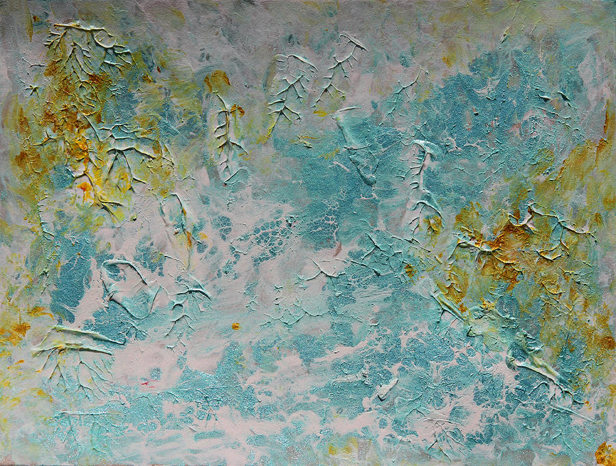Turquoise Abstract Painting - The End of The Summertime by Julia Apostolova Turquoise Abstract Painting - The End of The Summertime by Julia Apostolova