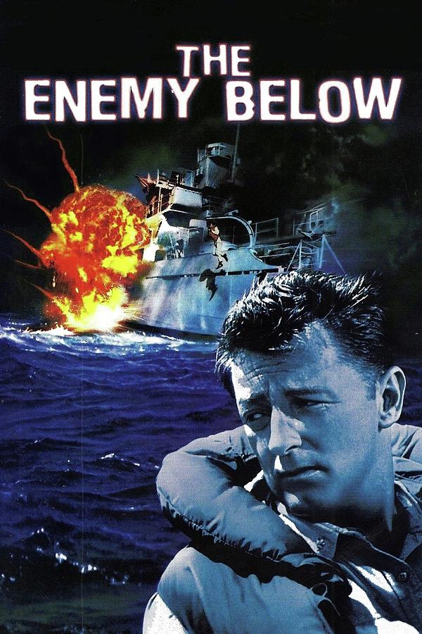 The Enemy Below Robert Mitchum poster 1957 color added 2016 Photograph by David Lee Guss