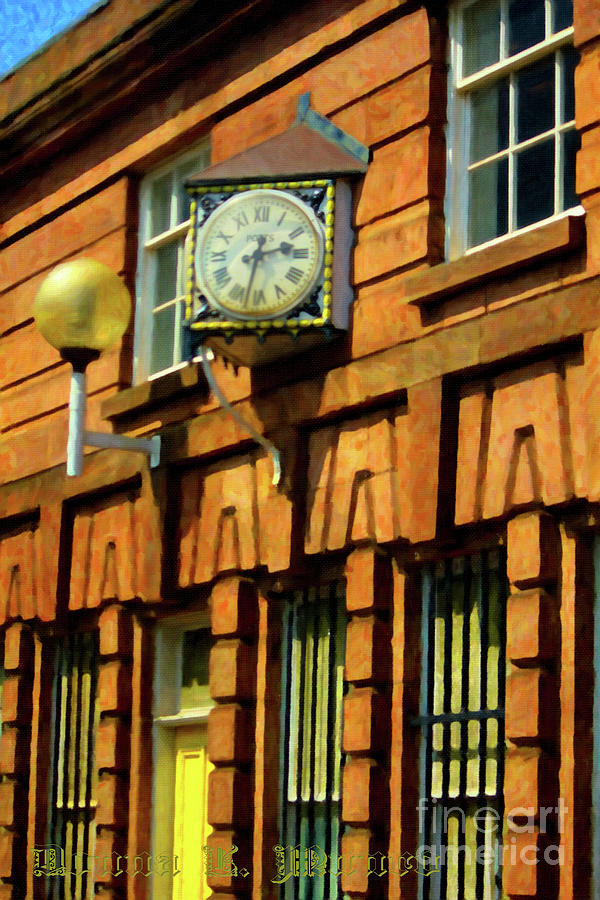The England Train Clock Digital Art by Donna L Munro