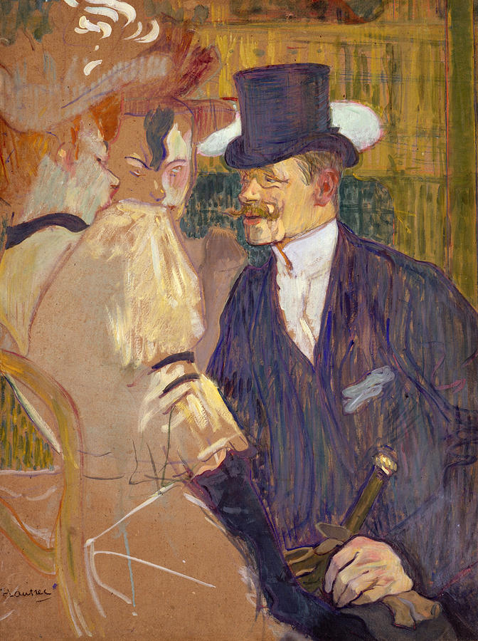 Henri De Toulouse Lautrec Painting - The Englishman at the Moulin Rouge by Henri de Toulouse-Lautrec