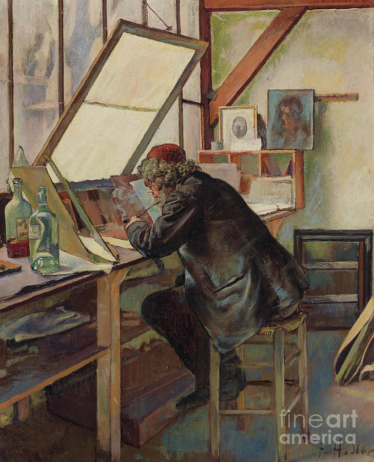 Ferdinand Hodler Painting - The Engraver Marcellin Desboutin by Ferdinand Hodler
