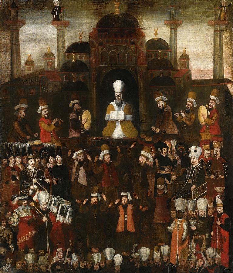 People Painting - The enthronement of Sultan Osman by Baron Mollard