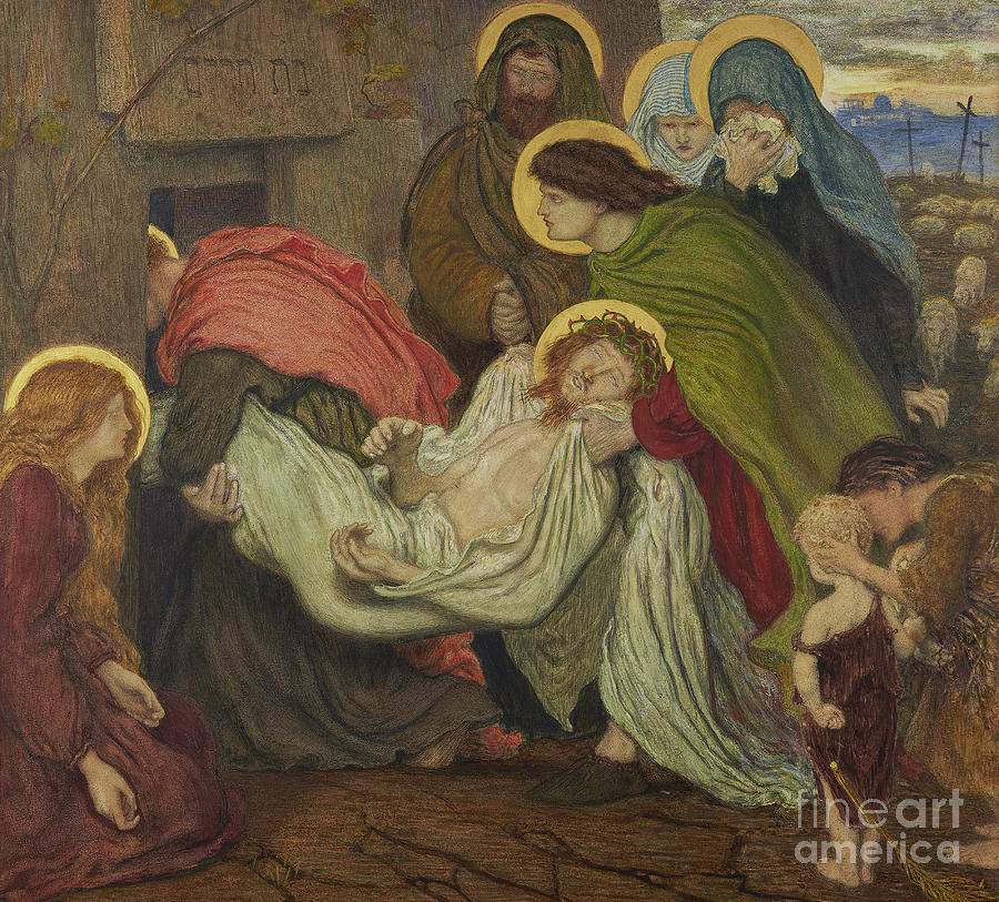 Ford Madox Brown Painting - The Entombment  by Ford Madox Brown