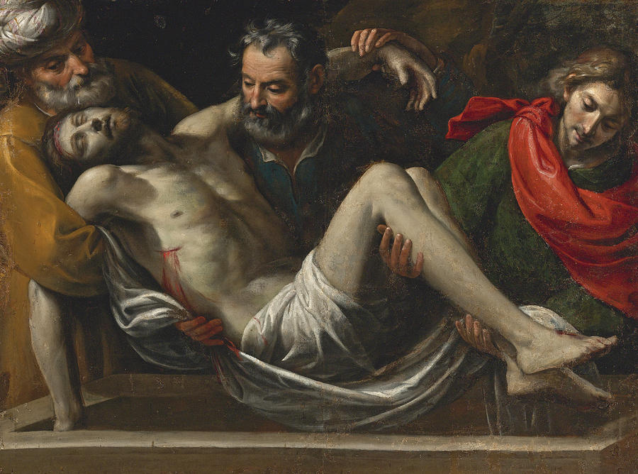 The Entombment of Christ Painting by Attributed to Giuseppe Vermiglio