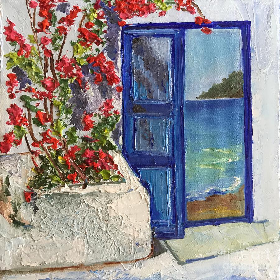 Mediterranean Landscape Painting - The Entrance To Paradise by Viktoriya Sirris