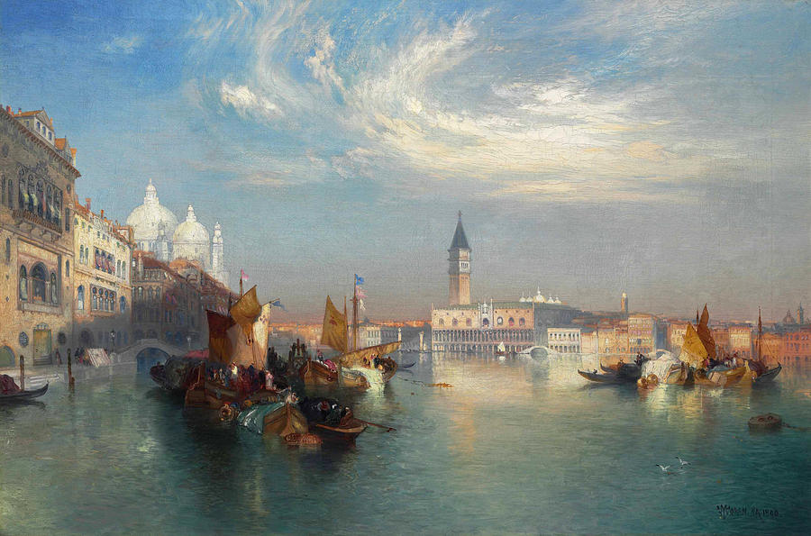 The Entrance to the Grand Canal 2 Painting by Thomas Moran