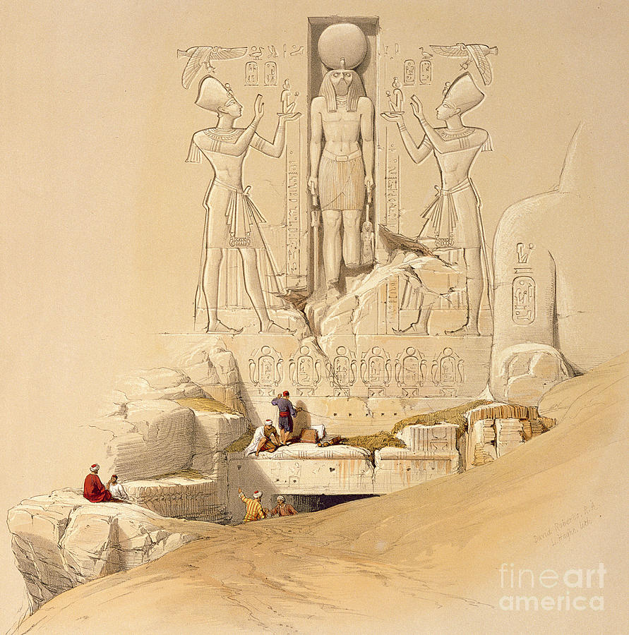 David Roberts Painting - The Entrance to the Great Temple of Abu Simbel by David Roberts