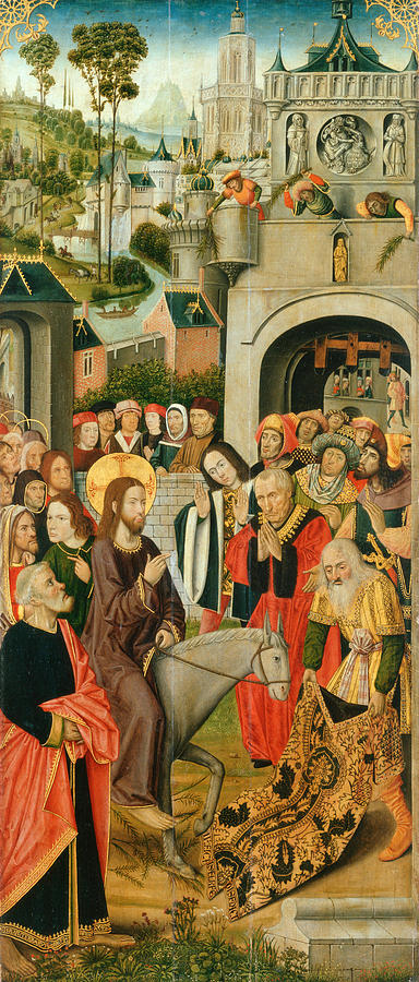 Jesus Christ Painting - The Entry into Jerusalem by Master of the Thuison Altarpiece