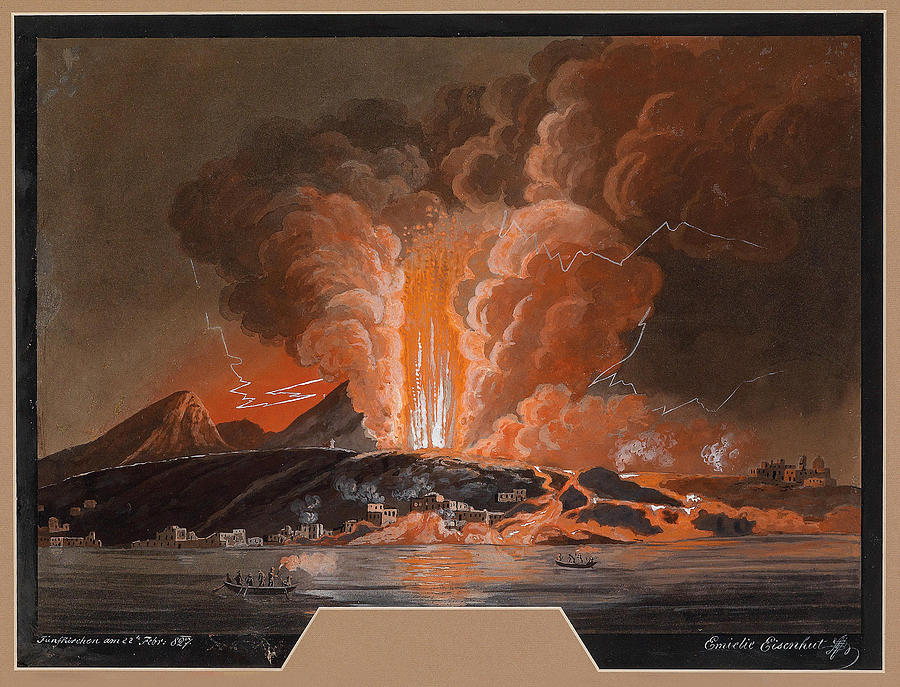 The Eruption of Vesuvius Drawing by Emilie Eisenhut
