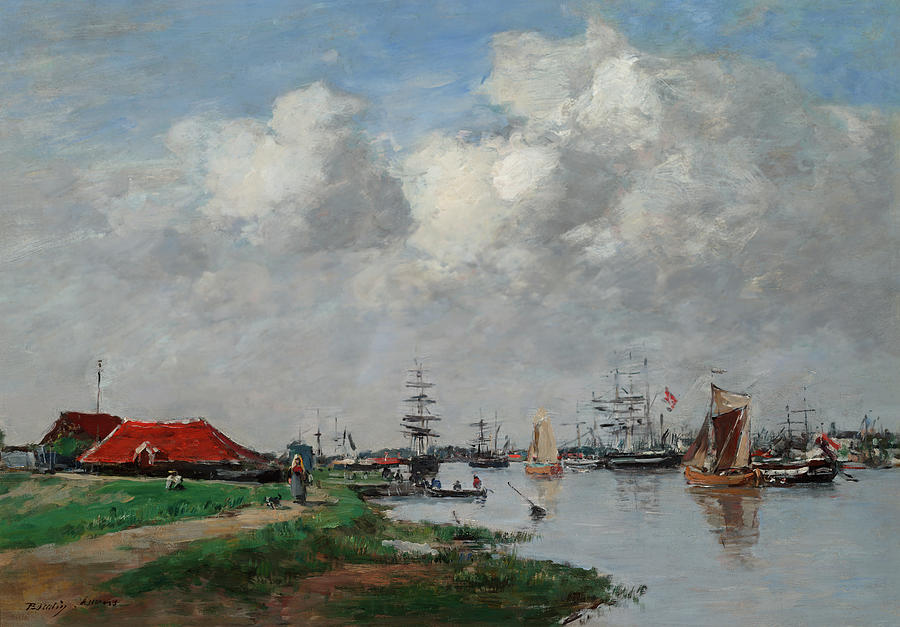 The Escaut River In Antwerp Painting by Mountain Dreams